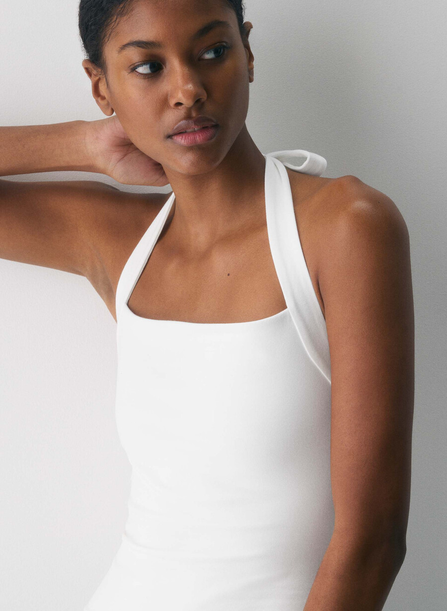 top con scollo allamericana casual contour optimum bianco