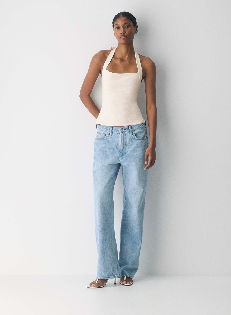 top con scollo a v casual contour optimum terrace sage