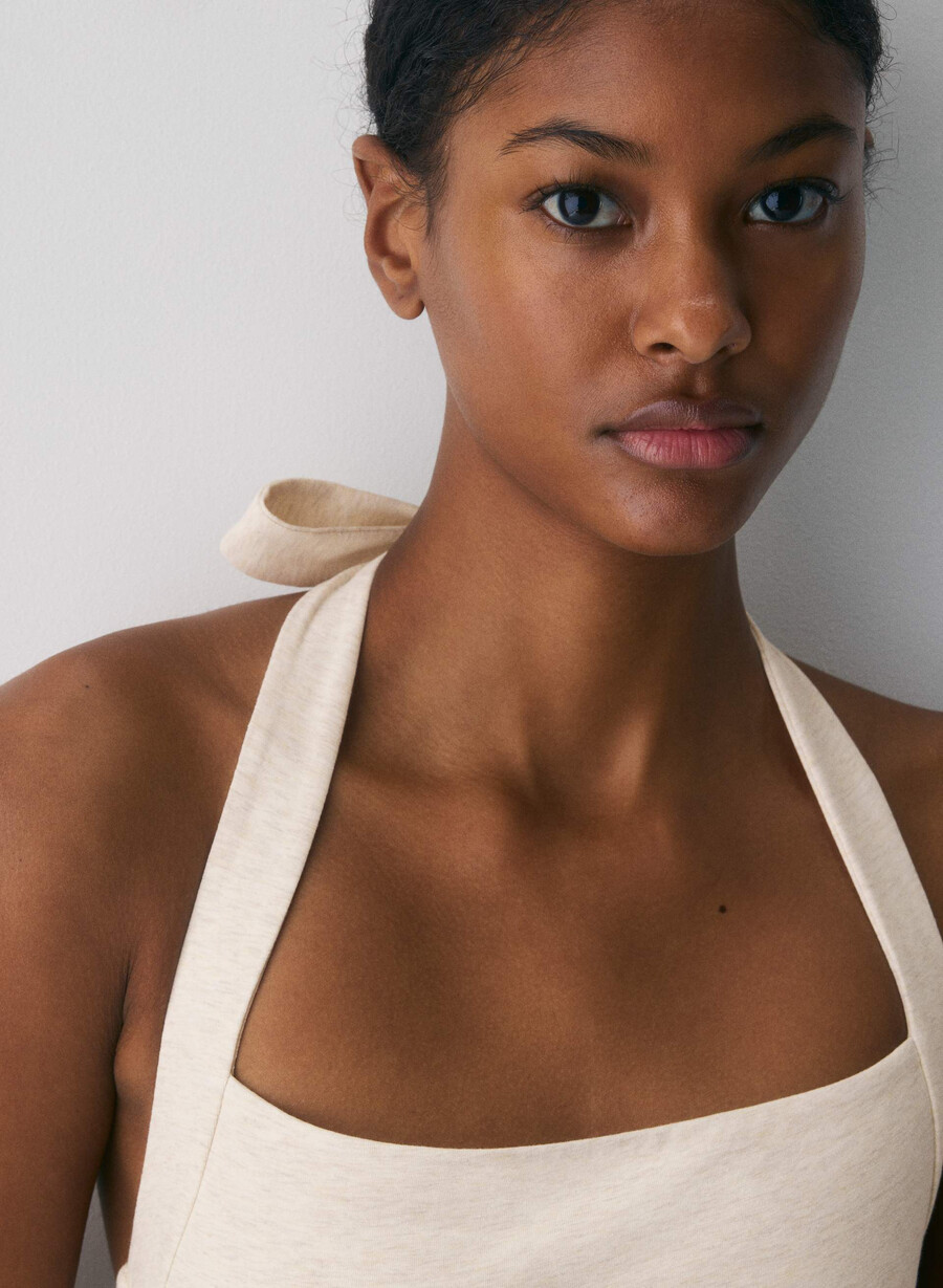 top con scollo a v casual contour optimum terrace sage