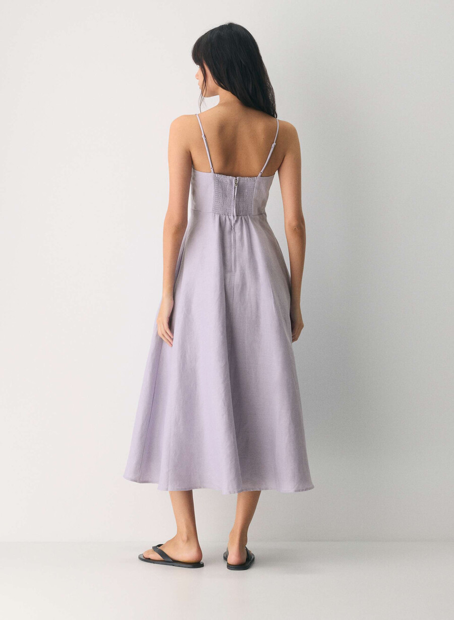 abito in lino anecdote wildflower lilla