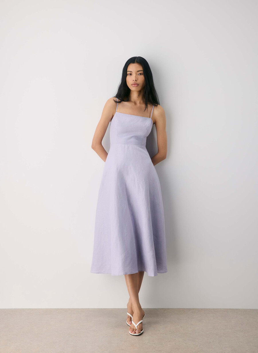 abito in lino anecdote wildflower lilla