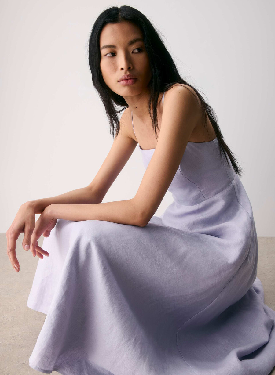 abito in lino anecdote wildflower lilla