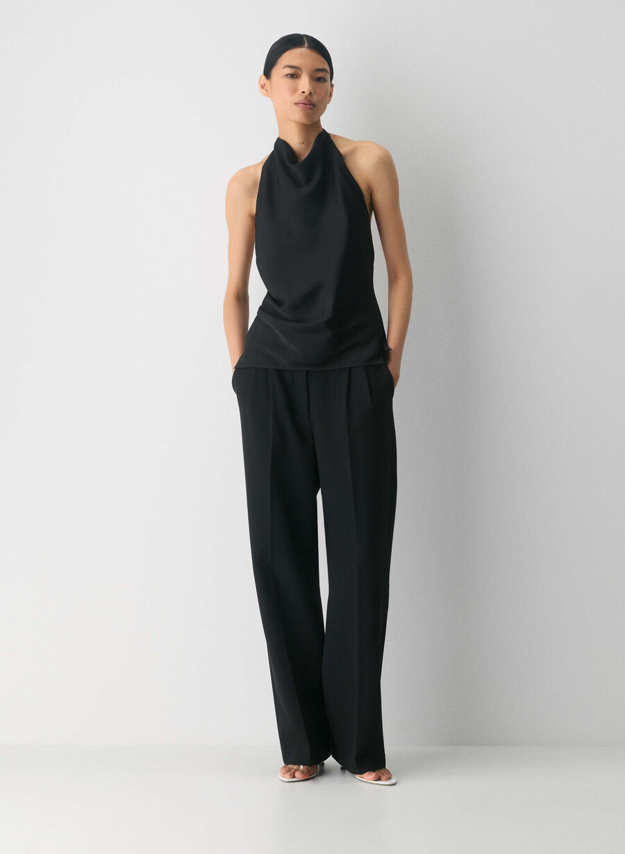 audience satin top nero