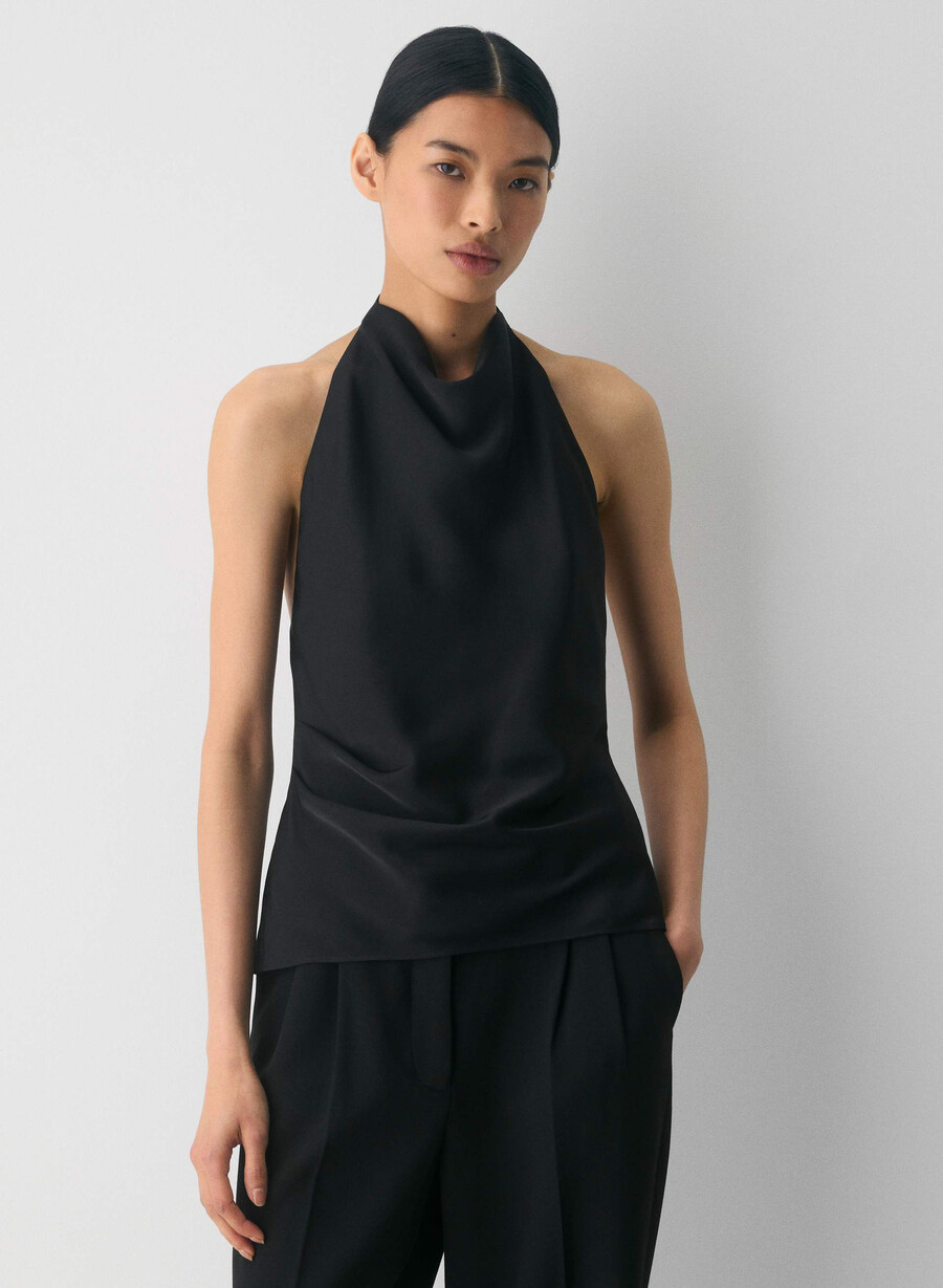 audience satin top nero