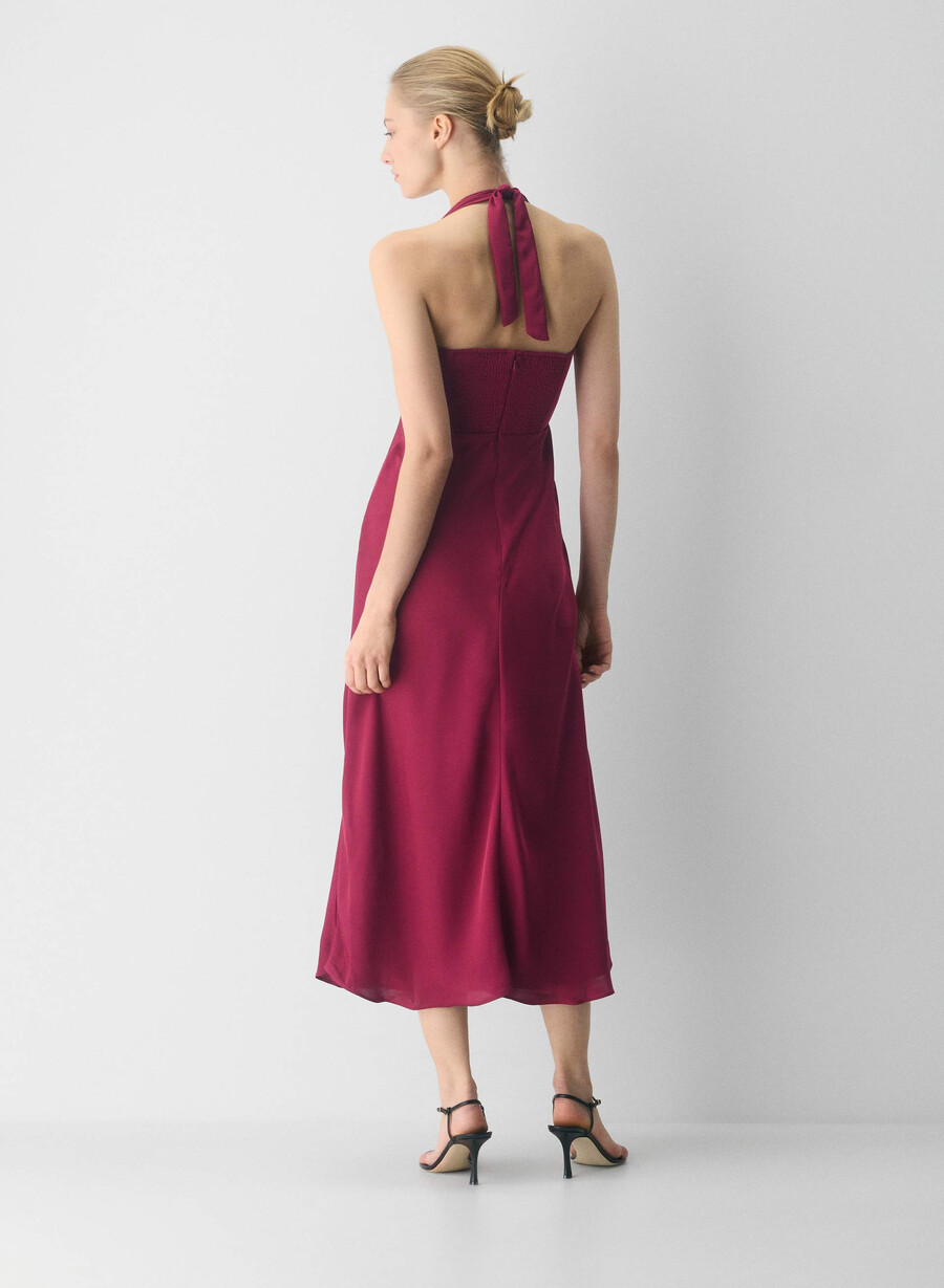 abito con scollo allamericana in raso nightscape juicy rose
