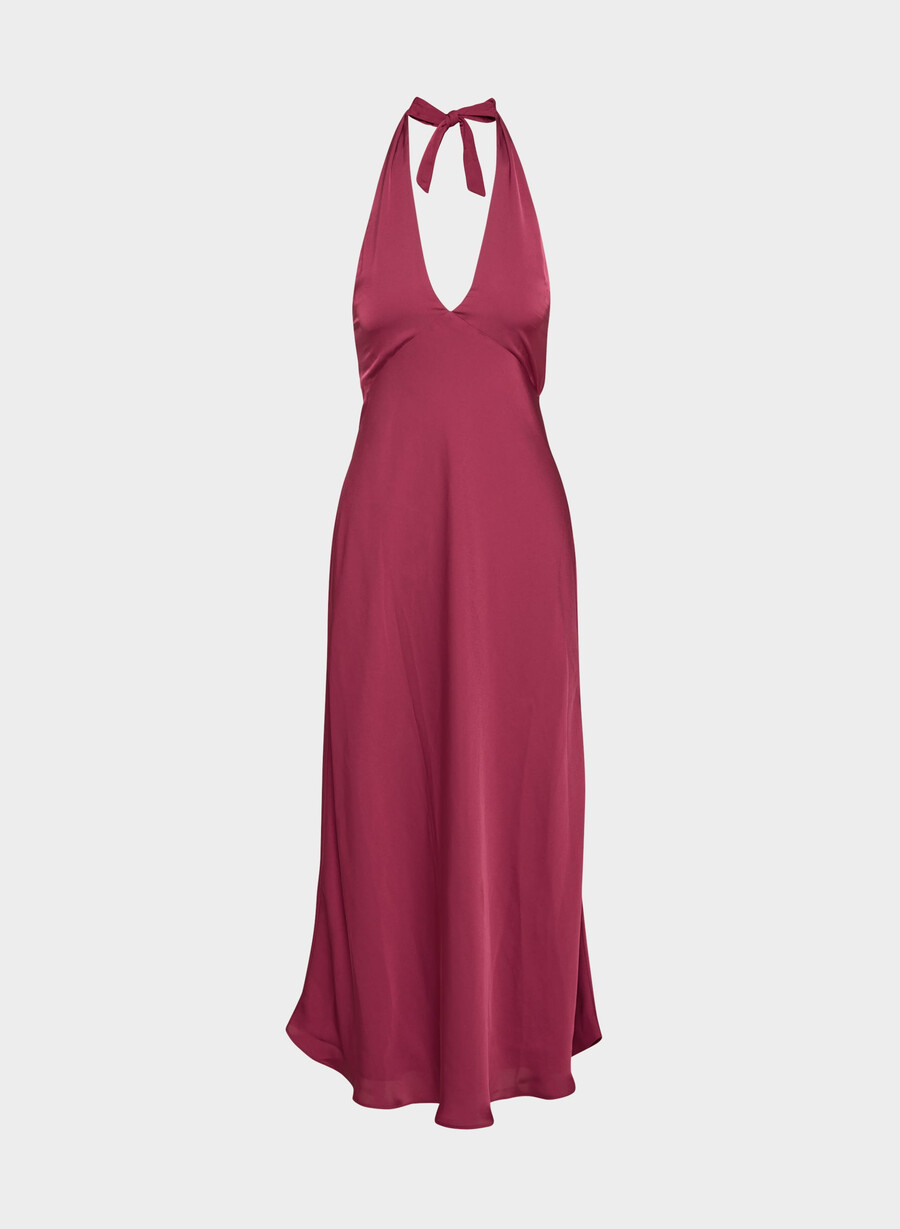 abito con scollo allamericana in raso nightscape juicy rose