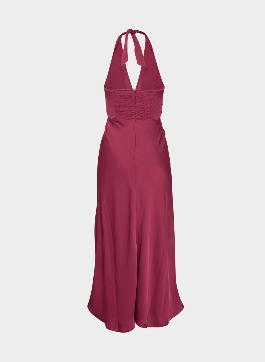 abito con scollo allamericana in raso nightscape juicy rose