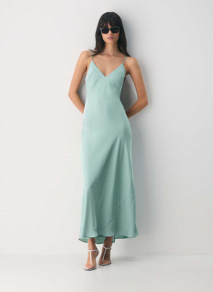 abito in raso luminaire nero
