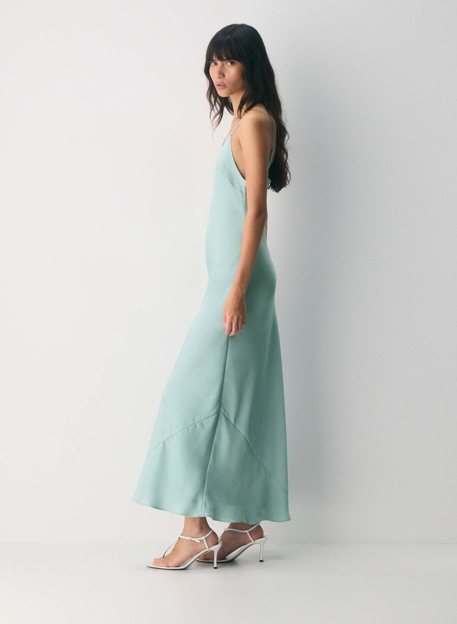 abito in raso luminaire goddess sage