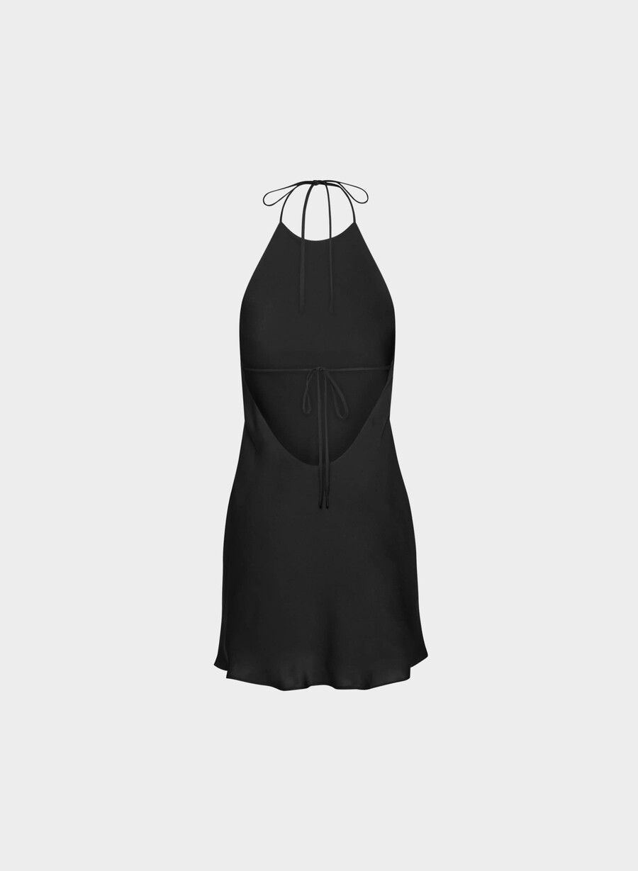 abito con scollo allamericana in raso euphoria nero