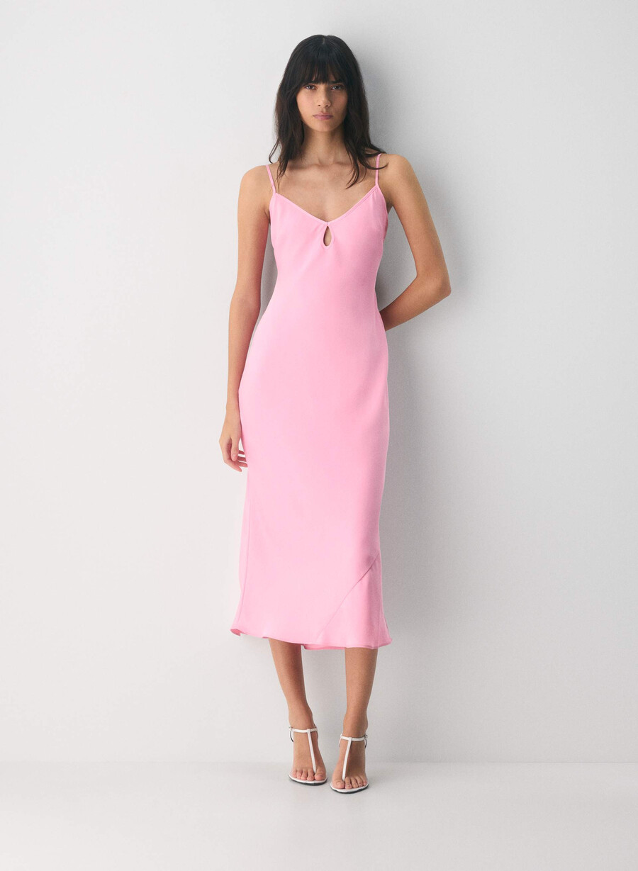 abito in raso duskfall jellybean pink