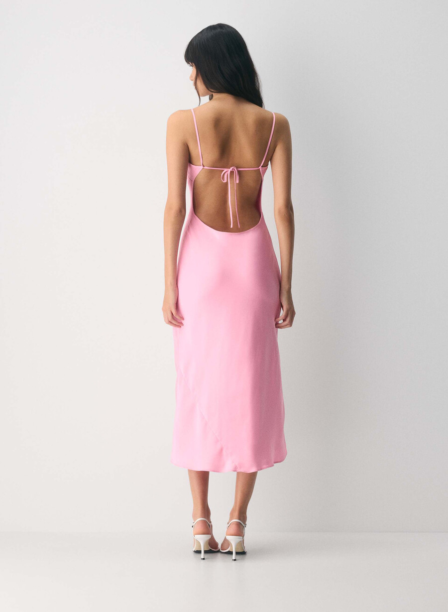 abito in raso duskfall jellybean pink