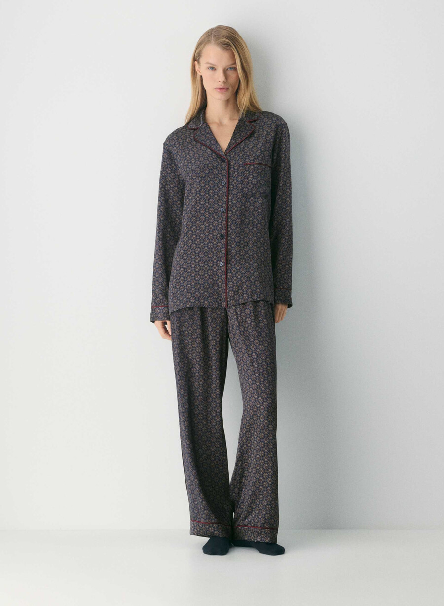 camicia da pigiama in seta nightside admiralcardamon