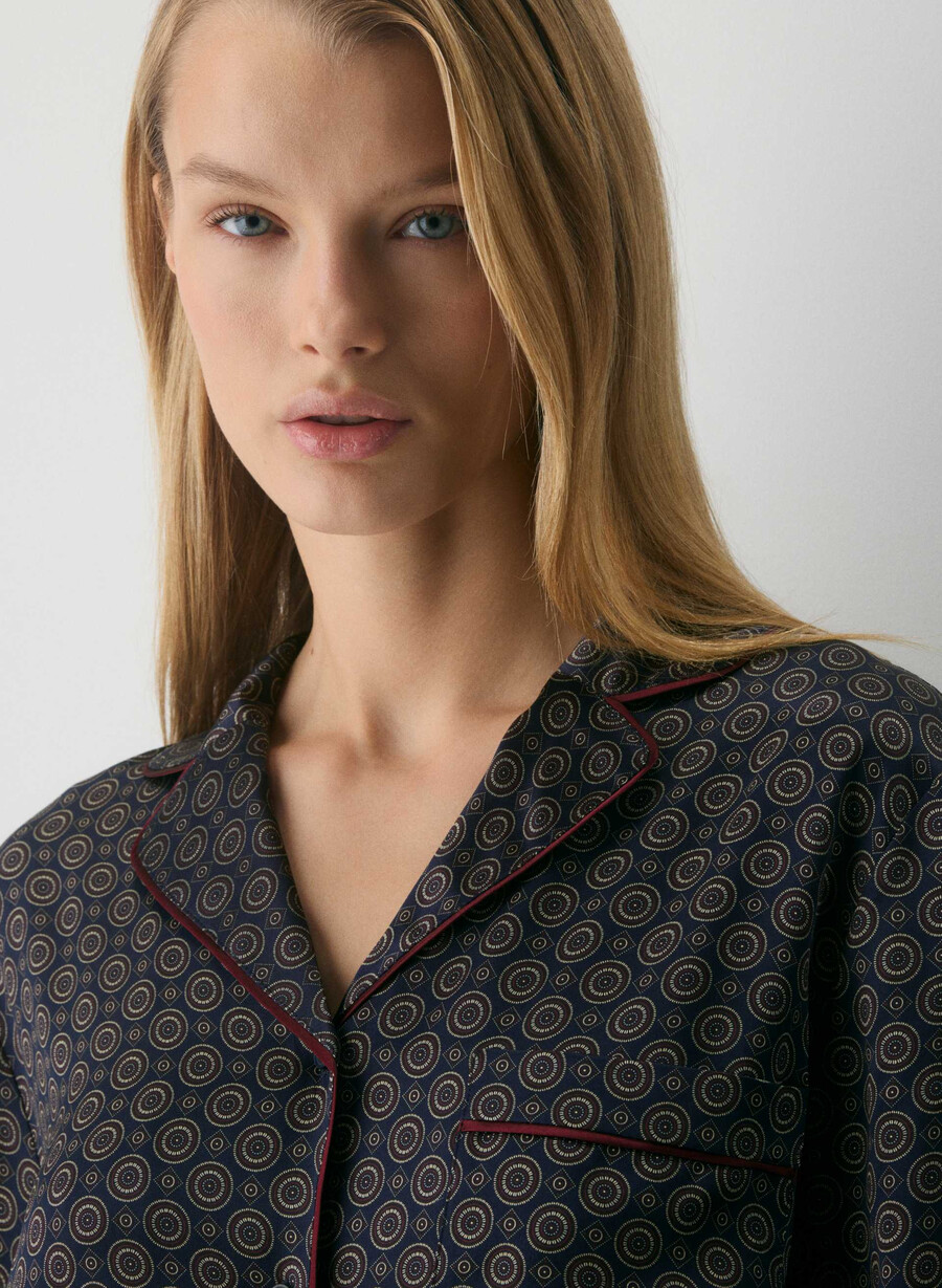 camicia da pigiama in seta nightside admiralcardamon