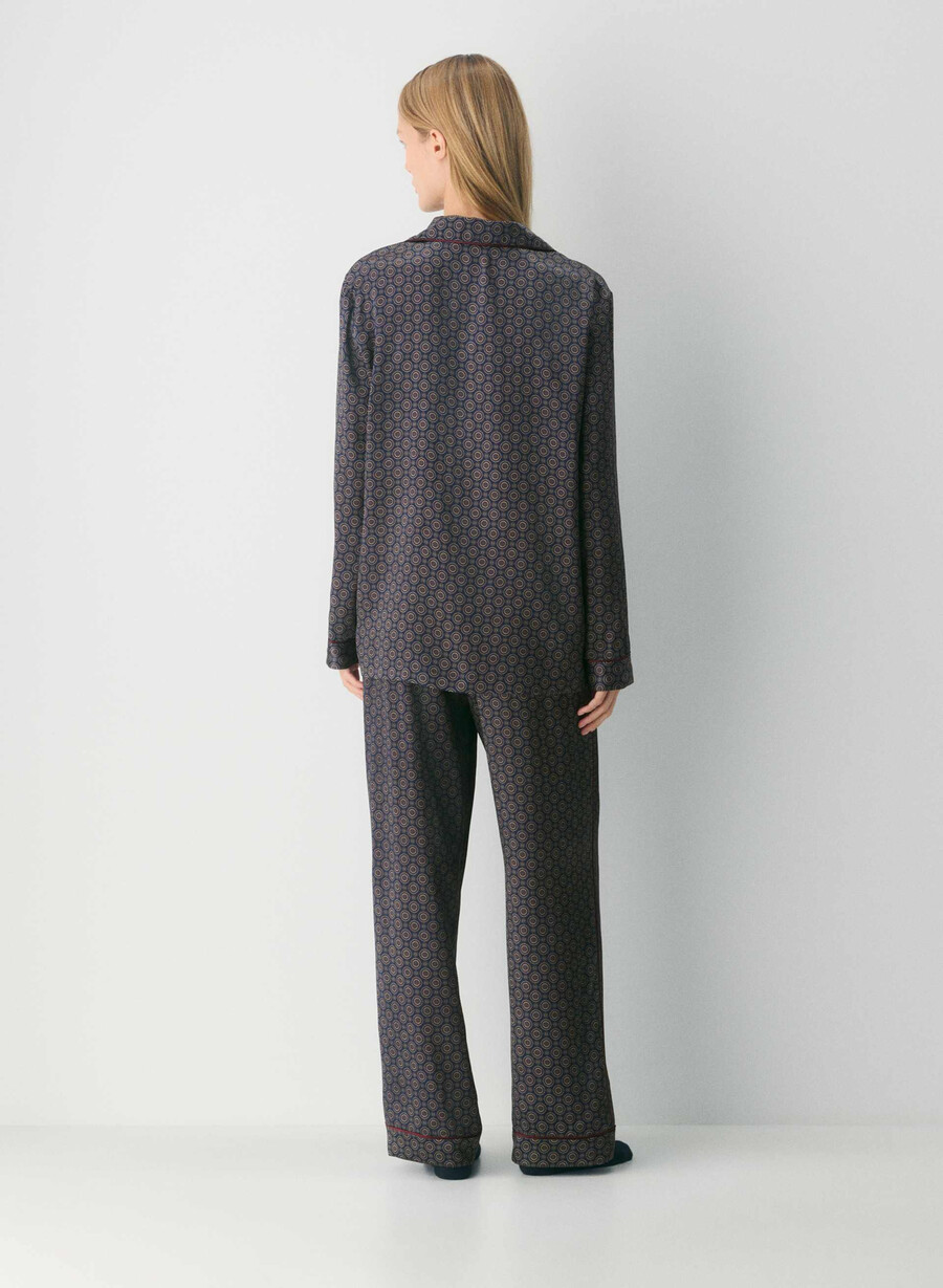 camicia da pigiama in seta nightside admiralcardamon