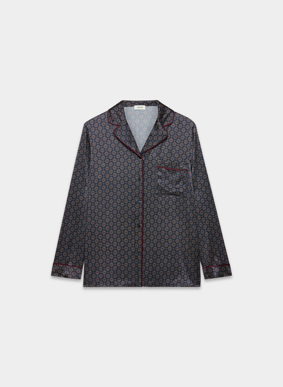 camicia da pigiama in seta nightside admiralcardamon