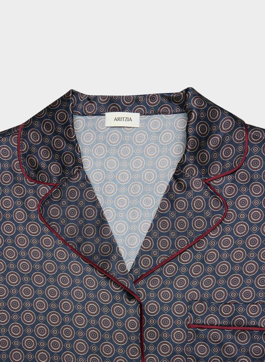camicia da pigiama in seta nightside admiralcardamon