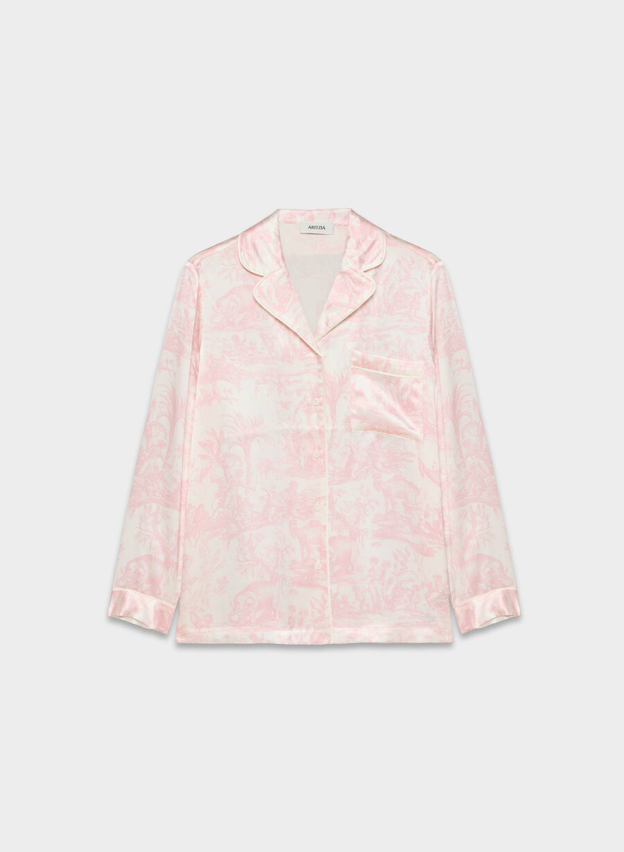camicia da pigiama in seta nightside lght bch dk cpd pnk