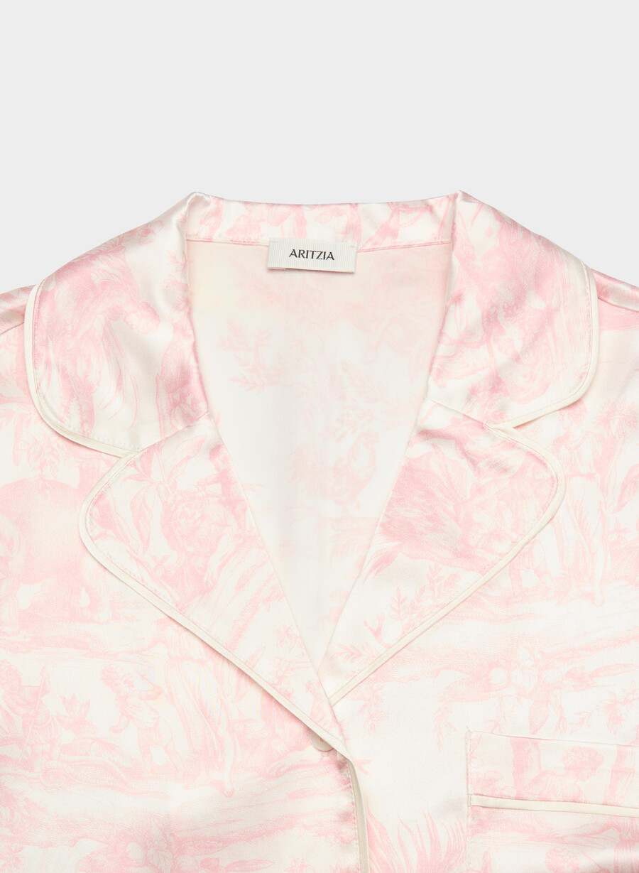 camicia da pigiama in seta nightside lght bch dk cpd pnk