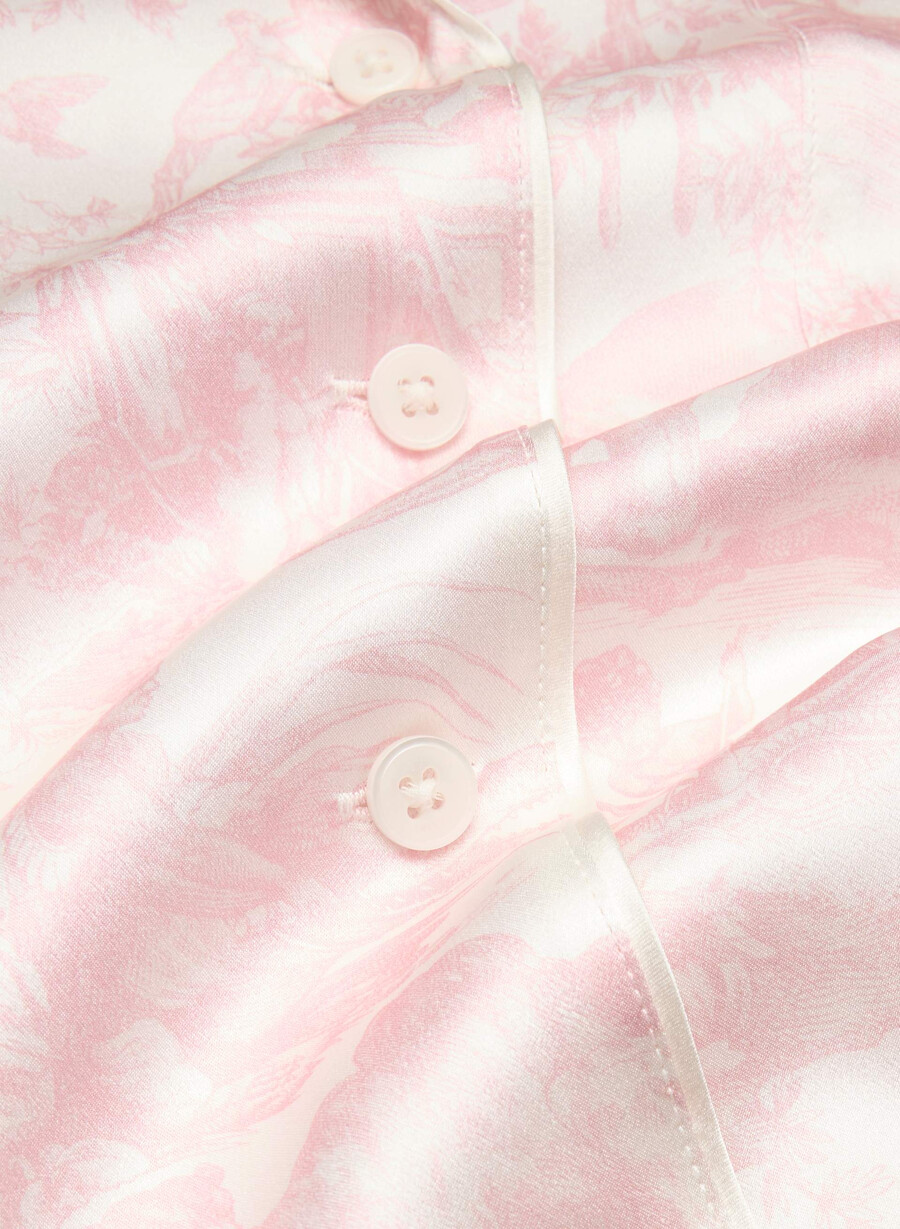 camicia da pigiama a maniche corte in seta nightside lght bch dk cpd pnk