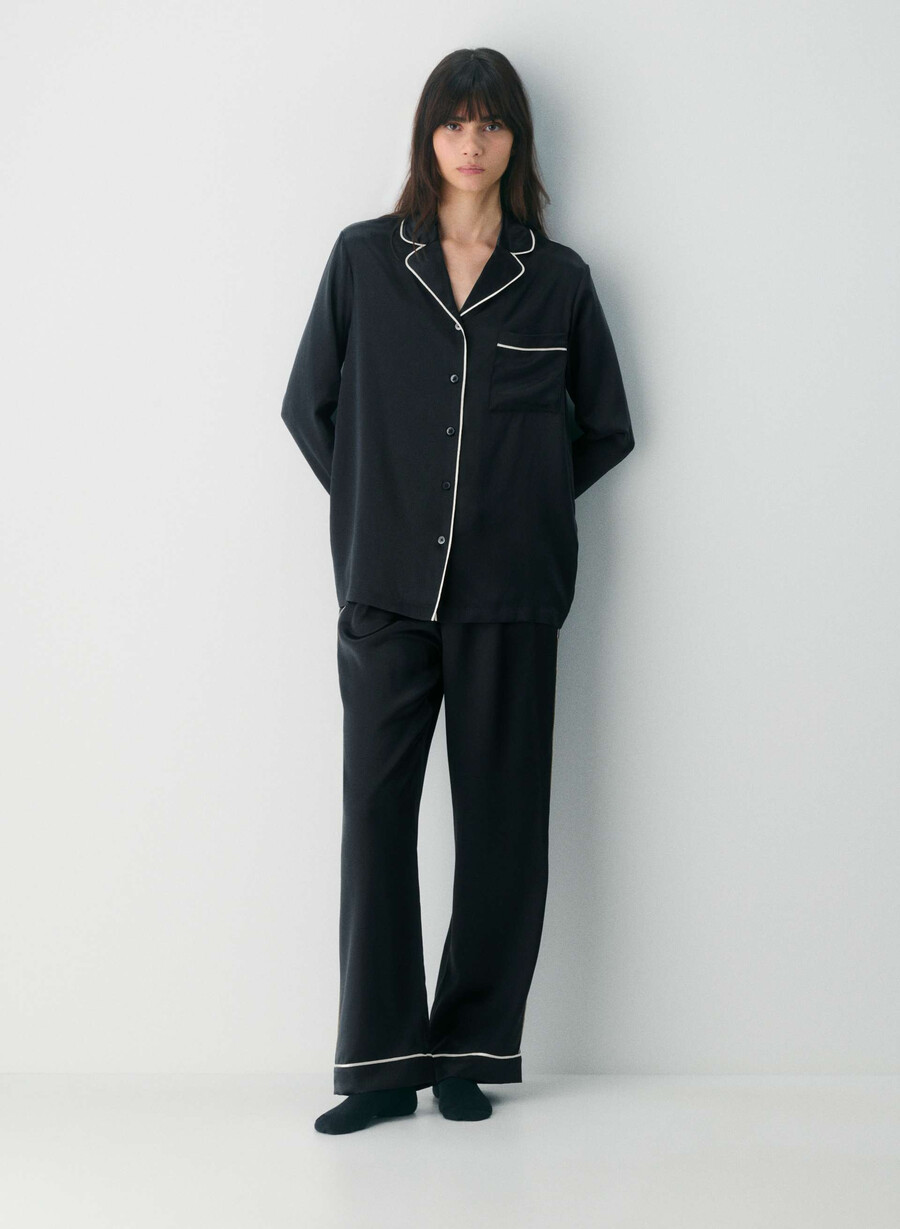 pantaloni del pigiama in seta nightside nero