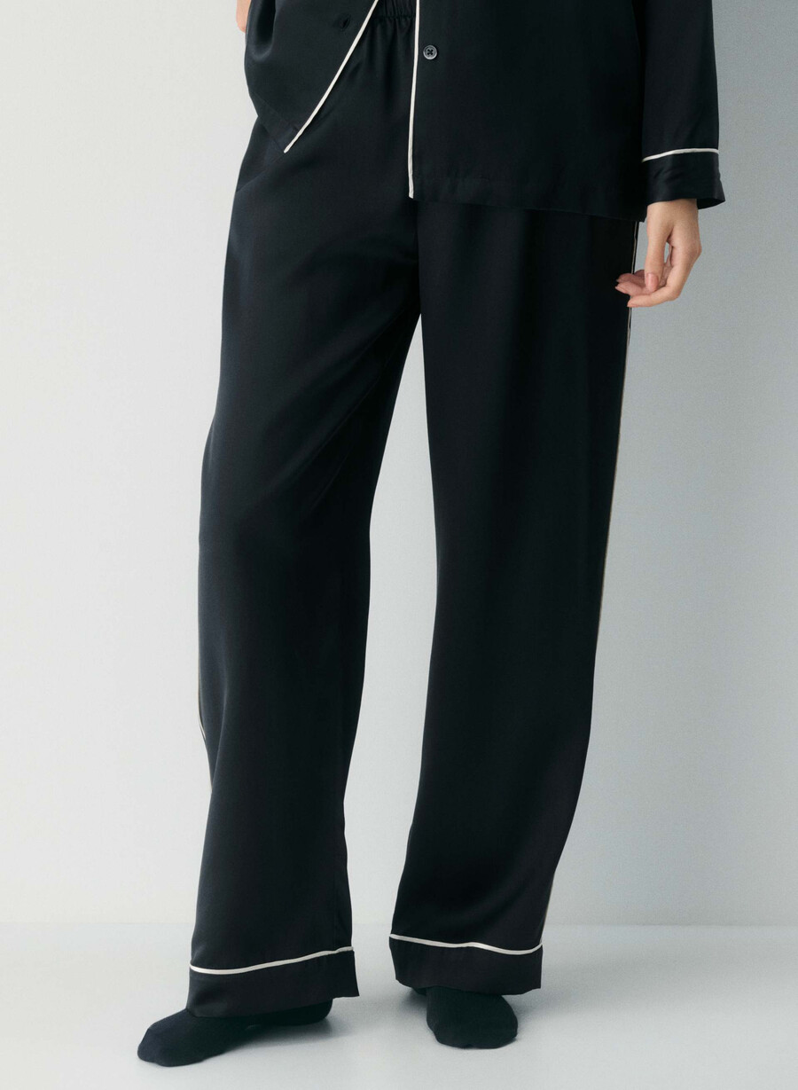 pantaloni del pigiama in seta nightside nero