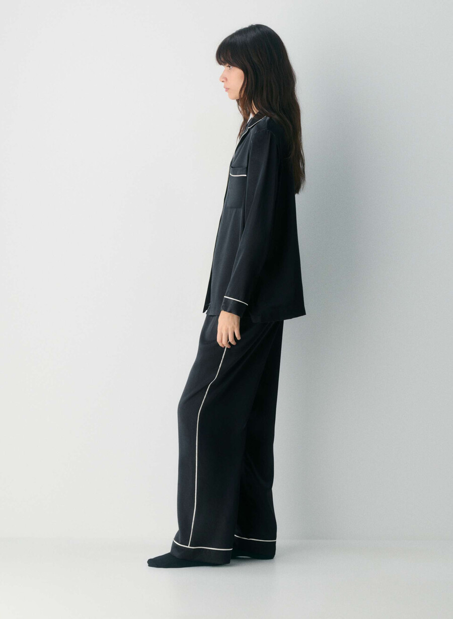 pantaloni del pigiama in seta nightside nero