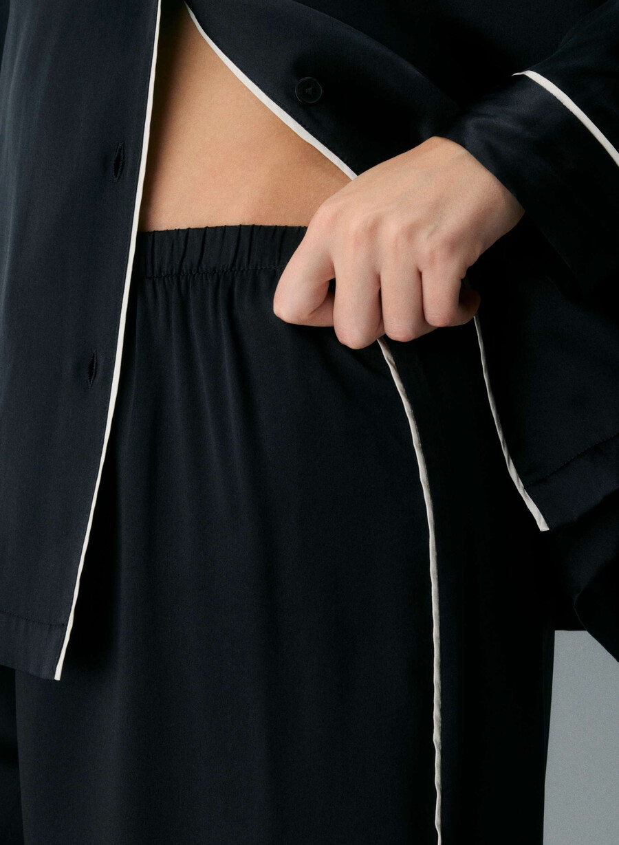 pantaloni del pigiama in seta nightside nero