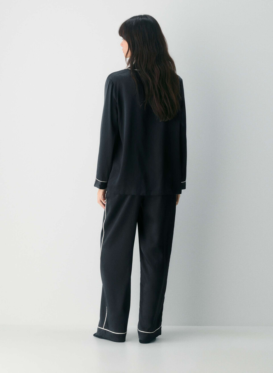 pantaloni del pigiama in seta nightside nero