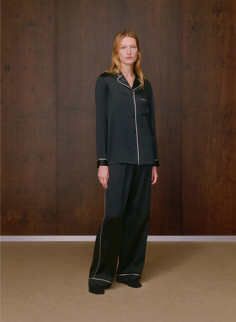 pantaloni del pigiama in seta nightside nero