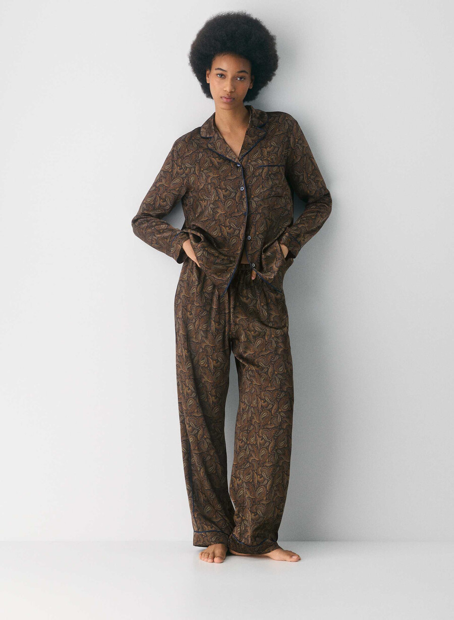 pantaloni del pigiama in seta nightside drk nt nvycnmn