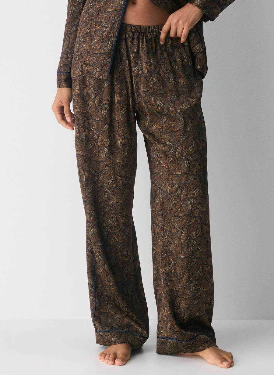 pantaloni del pigiama in seta nightside drk nt nvycnmn