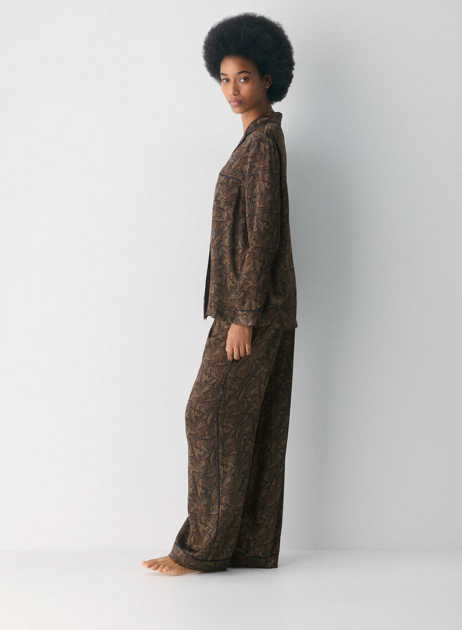 pantaloni del pigiama in seta nightside drk nt nvycnmn
