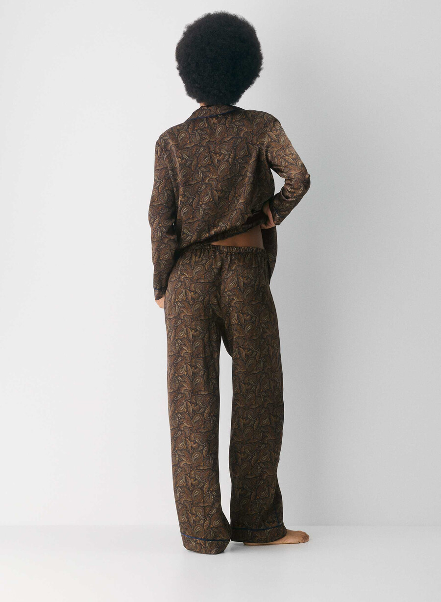 pantaloni del pigiama in seta nightside drk nt nvycnmn