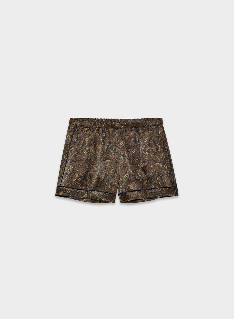 boxer corti da pigiama in seta nightside drk nt nvycnmn