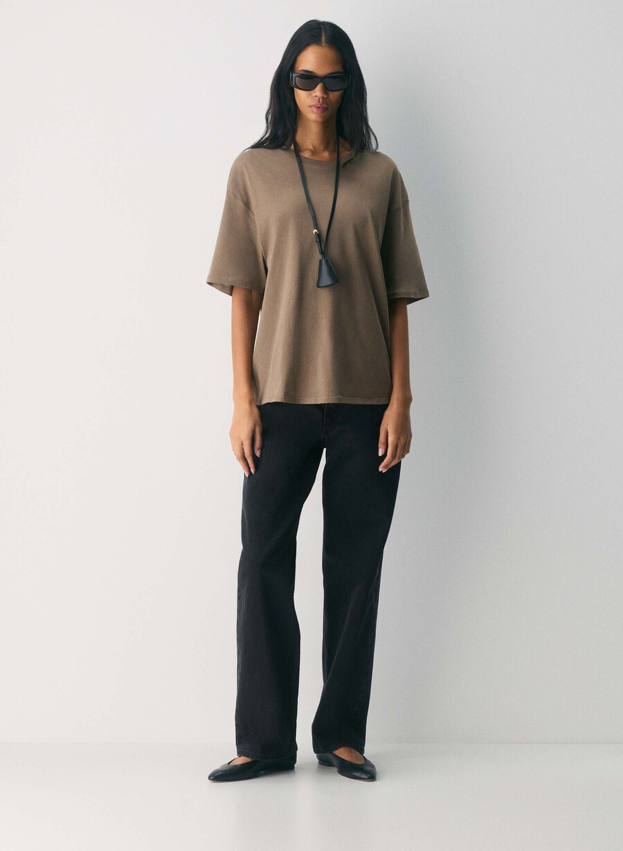 maglietta wisp cotton ines folio brown