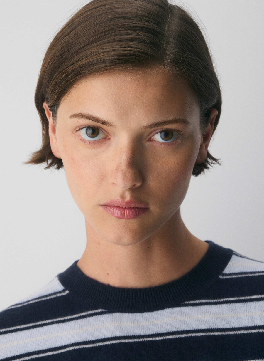 maglione bloor in cashmere nudo admiral villa blu