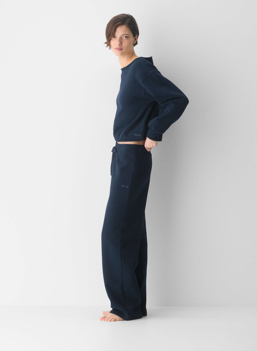 felpa con spalle scoperte in pile bf cozy sweatfleece admiral