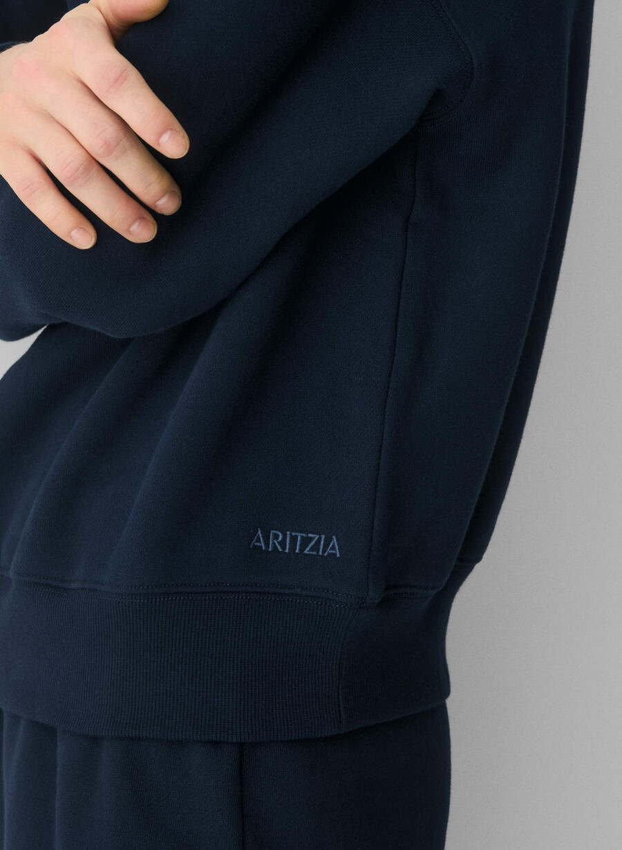 felpa con spalle scoperte in pile bf cozy sweatfleece admiral
