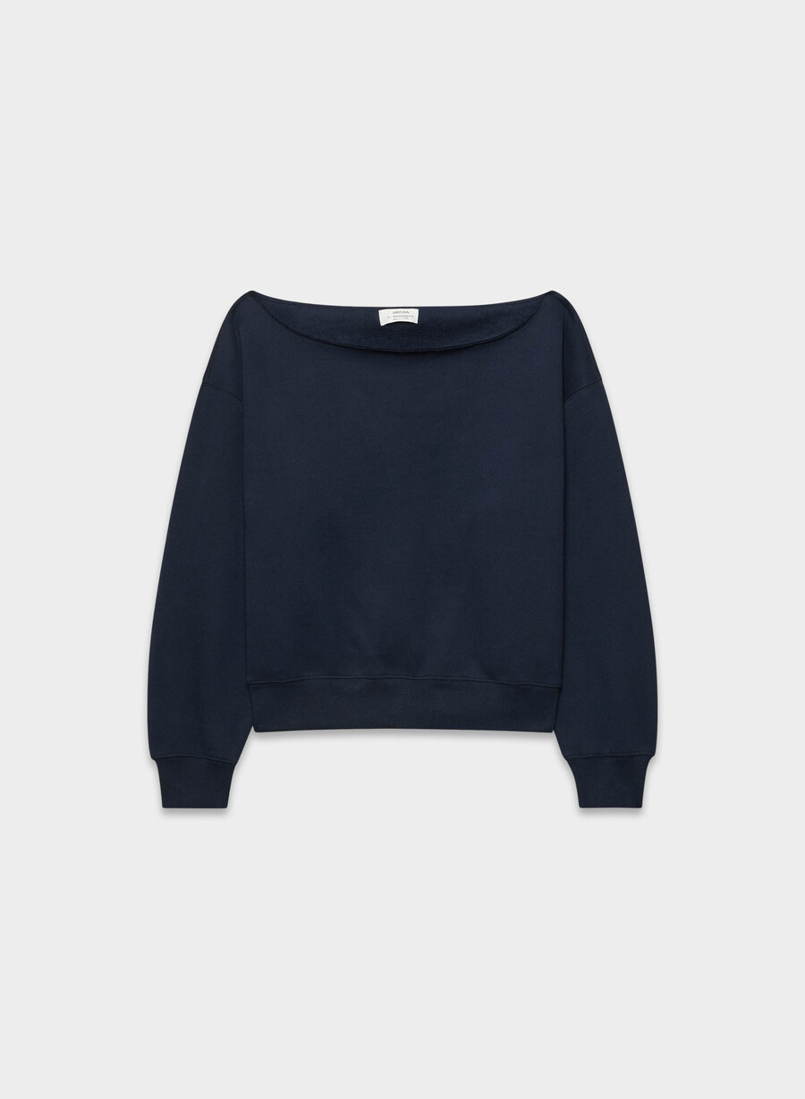 felpa con spalle scoperte in pile bf cozy sweatfleece admiral