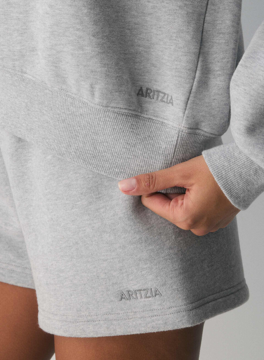 felpa con spalle scoperte cozy sweatfleece bf heather chrome