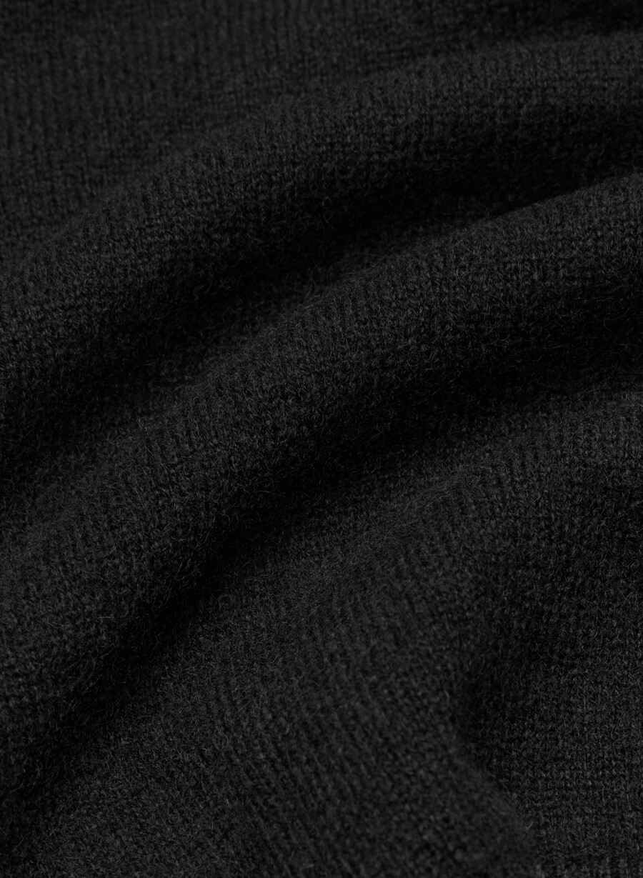 maglione polo cellini in cashmere nudo nero