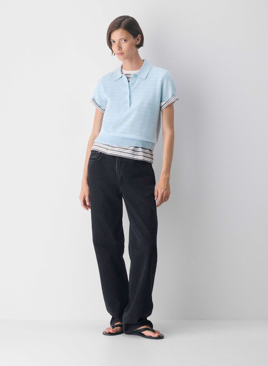 maglione polo bare cashmere cellini villa blue