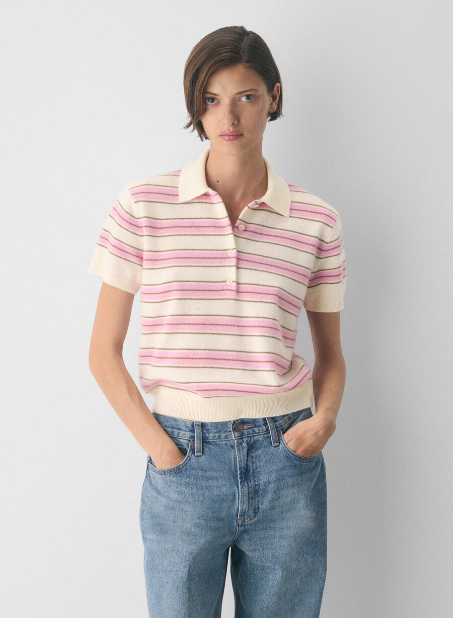 maglione polo bare cashmere cellini lght brch jlybn pnk