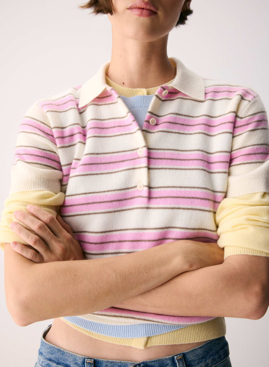 maglione polo bare cashmere cellini lght brch jlybn pnk