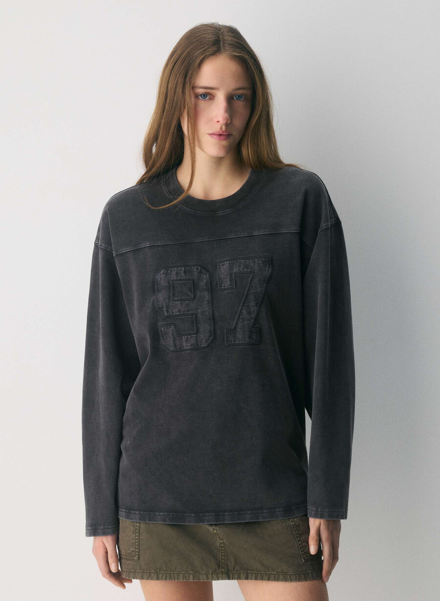mighty cotton ramos longsleeve lived-in blackblack