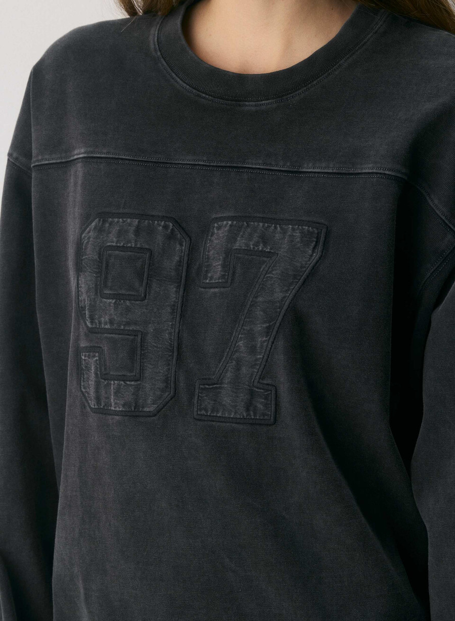 mighty cotton ramos longsleeve lived-in blackblack