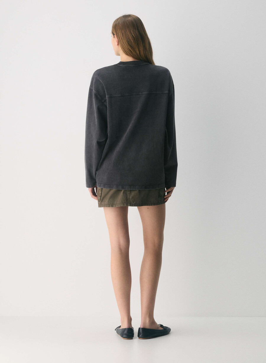 mighty cotton ramos longsleeve lived-in blackblack