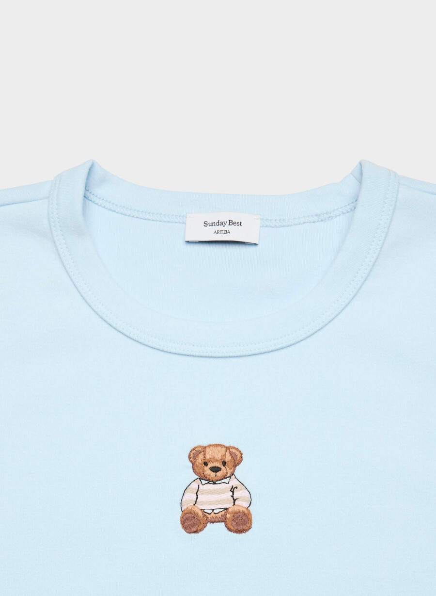 maglietta a costine besthug con icona villa blueteddy bea