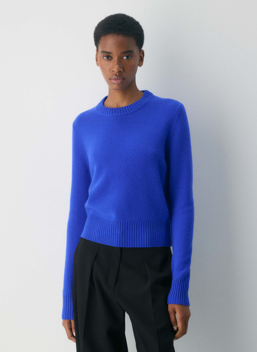 maglione girocollo essential cashmere shrunken blauer